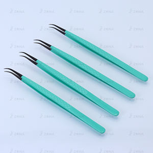 Pinzas de extensión de pestañas de etiqueta privada, pinzas japonesas de acero inoxidable para cejas, pinzas de extensión de pestañas con punta de fibra - Product Image 4