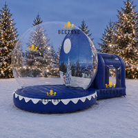 Globe de neige gonflable géant avec zone de saut, décoration de Noël pour location événementielle et fêtes