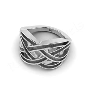 ขายส่งแหวนแบบกึ่งยึดแบบสร้างสรรค์เครื่องประดับชุบทองแบบบิดคุณภาพดีล่าสุดจากโรงงานผลิต - Product Image 2