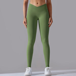 Pantalon de yoga d'entraînement sportif taille haute personnalisé leggings pour femmes leggings de fitness sans couture avec poche respirante vente en gros - Product Image 4