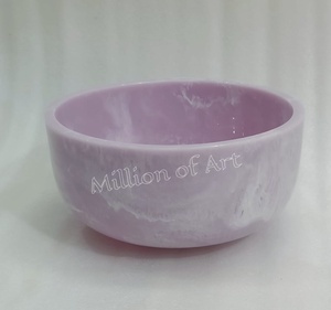 Tazón de Resina de Color Rosa Único con Juego de Servidores de Ensalada, Tazón para Servir Redondo Hecho a Mano con Esmalte 3D, Vajilla para Cocina, Decoración de Mesa - Product Image 2