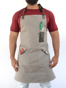 High Quality Custom Unisex Comfortable Leather Strap Washed Cotton Canvas Tool <b>Work</b> Kitchen Cooking Baking Chef <b>Aprons</b> - Product Image 6