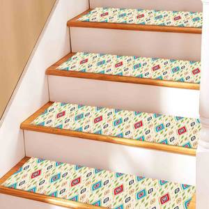 Tapis imprimé à motifs géométriques, Tapis vert, Tapis bleu, Tapis moderne pour chambre d'enfant, Gobelin - Product Image 4