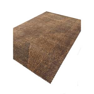 Tapis Uvenuti à motifs géométriques en laine et soie de bambou noué à la main en gris et noir pour usage domestique - Modèle (1757) - Product Image 2