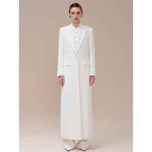 Abrigos de calidad premium para mujer, abrigo largo de berilo largo, tela de alta calidad de un solo pecho, ropa de mujer, hormiga blanca elegante - Product Image 4