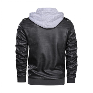 Chaquetas de cuero de poliéster de LICRA de Color personalizado, ropa de otoño e invierno, nueva ropa informal para motocicleta, chaquetas de cuero puro para hombres - Product Image 6