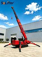Grue araignée mobile compacte dotée d'une flèche télescopique hydraulique multi-sections et d'une fonction de commande à distance sans fil.