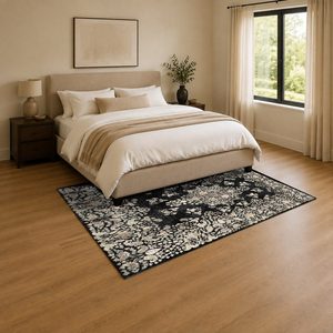 พรมเชนิลล์ลายโบฮีเมียนเปอร์เซียสีเทาชาร์โคล รุ่น LXDP-0277 จาก RUGS DEPOT สำหรับขายส่ง ซักเครื่องได้ ไม่ลื่น - Product Image 3