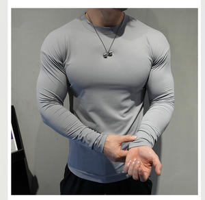 Sudadera Deportiva de Cuello Alto para Hombre, de Secado Rápido, Elástica, Ajustada, con Logotipo Personalizado Bordado, Precio de Fábrica en China y Bangladesh - Product Image 5