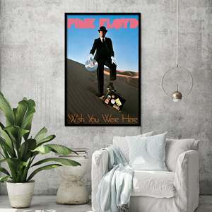 Póster de Pink Floyd 'Wish You Were Here' con Diseño Moderno, Marco Negro y Material de Papel para Uso en Pared - Product Image 1