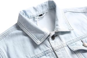 À la mode été hommes Stand Slim Fit Denim vestes déchiré Vintage décontracté Streetwear imperméable coupe-vent respirant séchage rapide 100% - Product Image 3