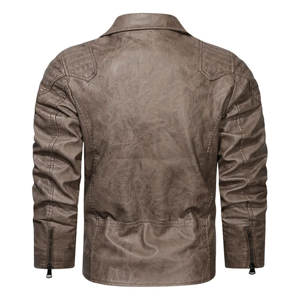 Chaqueta de cuero con estilo de invierno y otoño de calidad superior Chaqueta de estilo motorista clásico de cuero de piel de cordero genuino - Product Image 2