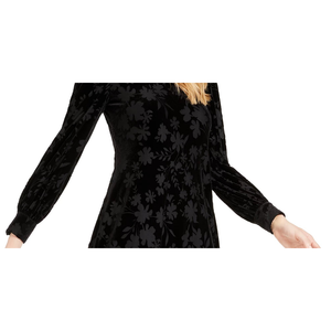 Abito da Cocktail Calvin Klein da Donna in Velluto Bruciato con Motivo a Righe, Nero, Taglia 14 - Product Image 3