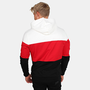 Mens Red White Black Solid Pullover <b>Hoodie</b> Kangaroo Pocket Adjustable Drawstring Heavyweight Breathable Soft Cotton Blended - Product Image 3