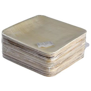 100% platos cuadrados de hoja de palma biodegradables naturales, vajilla desechable de fabricante indio para servir comida de boda - Product Image 6