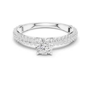 Anillo de Diamante de Laboratorio con Corte Brillante Redondo de 1.33 CT para Mujer, Claridad VVS-VS EF, Oro de 18K, 14K, 10K y Plata 925, Rosa, Amarillo - Product Image 2