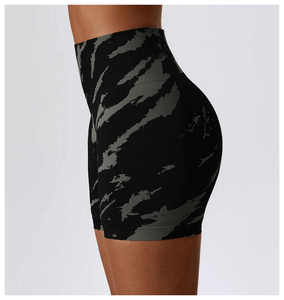 Short de motard sans couture pour femmes vêtements actifs entraînement Compression Scrunch fesses taille haute pantalon de yoga en impression numérique - Product Image 6