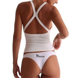 Ensemble de maillots de bain tankini sans manches personnalisés pour femmes, en polyester et élasthanne, extensible, séchage rapide, pour l'été - Product Image 2