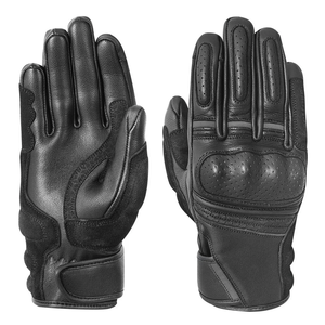 Men's Motorbike Leather Summer Air Vent Black Street Gloves Motorcycle Auto Racing Wear Black Genuine Leather Gloves For Men - Product Image 1