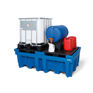 Vasca di raccolta in polietilene (PE) per 2 IBC da 1000 litri, con 2 pallet - Product Image 5