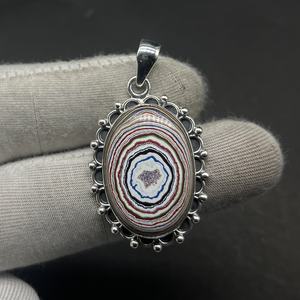 Elegante collar con colgante de fordita de Plata de Ley 925, diseño martillado Natural para fiestas de boda, regalo, joyería de cadena de eslabones - Product Image 2