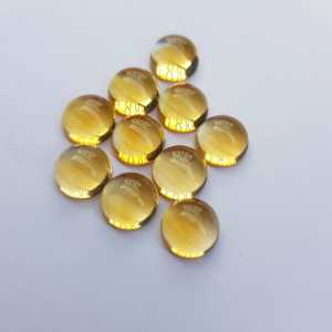 พลอยซิทรีนเจียระไนแบบเรียบ9มม. ทำจากซิทรินธรรมชาติสำหรับทำเครื่องประดับ - Product Image 1