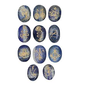 Piedra ovalada con forma de sodalita Karuna de alta calidad, juego de Karuna de 11 piezas, cristal curativo natural, piedras preciosas de Reiki, juego de Karuna al por mayor - Product Image 2