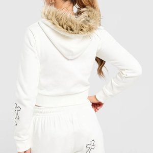 Sudaderas Casuales Blancas para Mujer con Logotipo Personalizado, Diseño Amigable, Ropa de Abrigo, Sudaderas con Capucha, Ropa de Calle, Invierno - Product Image 3