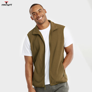 Custom Logo Breathable Stand Collar <b>Men</b> Woolen <b>Fleece</b> <b>Vest</b> Slim Fit Autumn Full Zip Waterproof Windproof Outdoor Sleeveless - Product Image 3