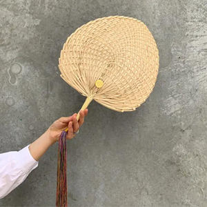 Ventilador de mano de bambú, superventas, ventilador de mano de tela personalizado, ventilador de mano Manual, datos dorados de bambú 99 - Product Image 6