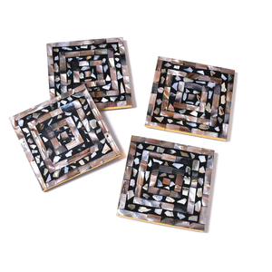 Posavasos cuadrados modernos con incrustaciones de perlas Madre, accesorios de mesa de PC de resina ligera, precio de fábrica directo, mopa de té y café, almohadillas para alfombrillas con incrustaciones - Product Image 6