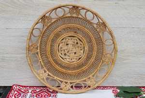 ตะกร้าสานทรงกลมสไตล์วินเทจสำหรับใส่ของในบ้านถาดหวายสำหรับตกแต่ง - Product Image 5