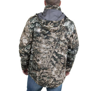 Veste de chasse pour homme à fermeture éclair intégrale, en polaire, couche intermédiaire, col montant, logo frontal, écologique, hiver, respirante, tissu silencieux, équipement d'extérieur - Product Image 2