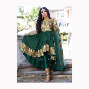 El último mes de Ramdan de moda especial semicosido de gran tamaño largo Kurti pakistaní Shalwar Kameez - Product Image 2