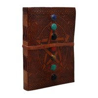 Carnet de notes en cuir gaufré 3D Star Stone - Journal à couverture rigide - Livre vierge pour cadeau - 120 feuilles - Notes personnelles et créativité