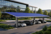Abri de voiture solaire intelligent en aluminium AL6005 T5 pour recharge de véhicules électriques, abri de stationnement photovoltaïque étanche, station de carport préassemblée robuste