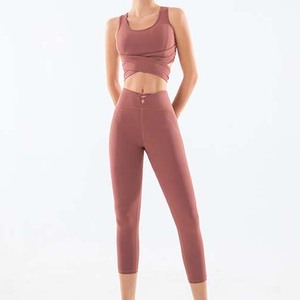 Ensemble de Sport respirant à séchage rapide pour femme, deux pièces, soutien-gorge de Fitness et pantalon, taille haute, Scrunch fesses, Leggings de gymnastique - Product Image 1