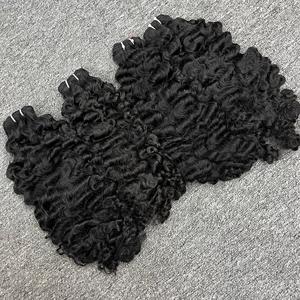 Rizado birmano de alta calidad en extensiones de cabello humano al por mayor de trama cabello crudo un donante - Product Image 1