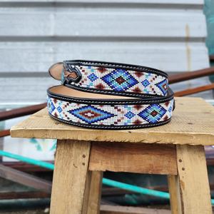 American Premium Leather Cowboy Designer Beaded Alloy Hombres Personalizable Western Fashion Bling Luxury Cow Hide Floral Hand - Product Image 4