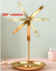 Luxury Metal Iron <b>Gold</b> 360 Double Sided Rotation Vanity <b>Mirror</b> <b>Mirror</b> Round <b>Table</b> <b>Mirror</b> with Stand - Product Image 2