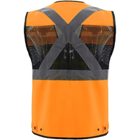 Gilet de sécurité 100% polyester réfléchissant unisexe, vêtements de travail, veste de sécurité, multi-poches, personnalisable, gilet de sécurité réfléchissant