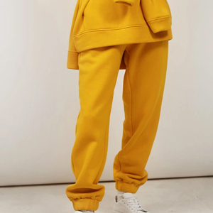 Ensemble de survêtement décontracté pour femmes 2025, uni, flexible, doux, en tissu 100% coton, pour le jogging, le fitness, l'exercice, les séances de course à pied - Product Image 3