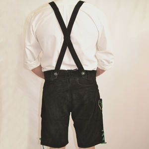 2024 New Style Men's Cotton Oktoberfest Lederhosen <b>Shorts</b> Embroidered Pattern Solid <b>Decor</b> Button Waist High Street Mid 6XL Size - Product Image 5