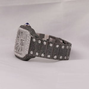 New Trendy Luxury Handmade Fully Ice VVS Leb Grown Watches Diamond <b>Automatic</b> Movement Glass Dial Window Analog Hip Hop Style - Product Image 5