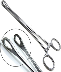 Fórceps de esponja de calidad superior 9,5 "fórceps de sujeción quirúrgicos dentados rectos fórceps de esponja de acero inoxidable de grado profesional - Product Image 1