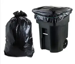 Sacos de lixo para descarte ambiental forte preto industrial, saco de lixo para reutilização e reciclagem