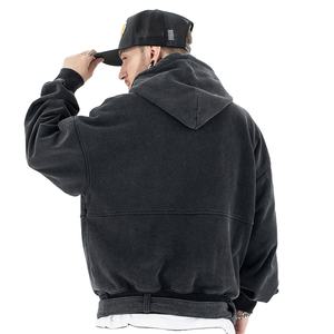 เสื้อฮู้ดดี้ผ้าฝ้าย40% โพลีเอสเตอร์รุ่นเฮฟวี่เวทเข็มขัดสไตล์วินเทจประดับหมุดปักหมุดสไตล์60% - Product Image 5