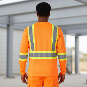 Nouvelle tenue de travail haute visibilité ANSI Classe 2 EN ISO 20471 Classe 2 100% polyester Ruban réfléchissant bicolore Manches longues Chemise de sécurité - Product Image 2