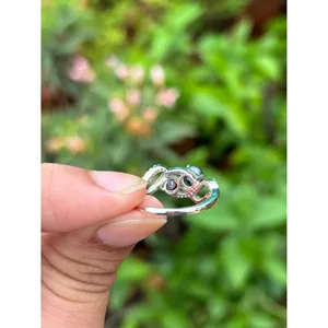 Bague en perle noire naturelle de Tahiti, argent sterling 925, bijoux en perles faits à la main, fournisseur en gros - Product Image 6