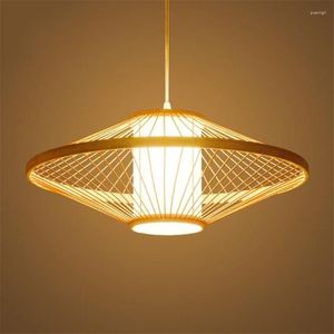 Abat-jour de plafond en bambou de luxe pour salon artisan minimaliste tissé artisans vietnamiens pour hôtels de villégiature - Product Image 4